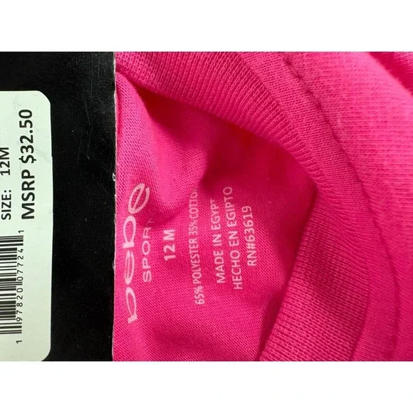 12 month old Bebe ping outfit NWT - Picture 4 of 6